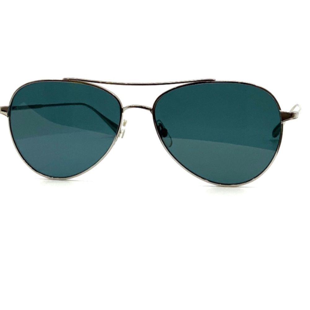 RARE! Garrett Leight Culver Silver Aviator Sunglasses